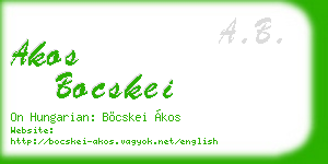 akos bocskei business card